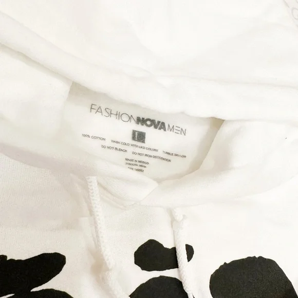 FashionNova Good Money Hoodie White Large